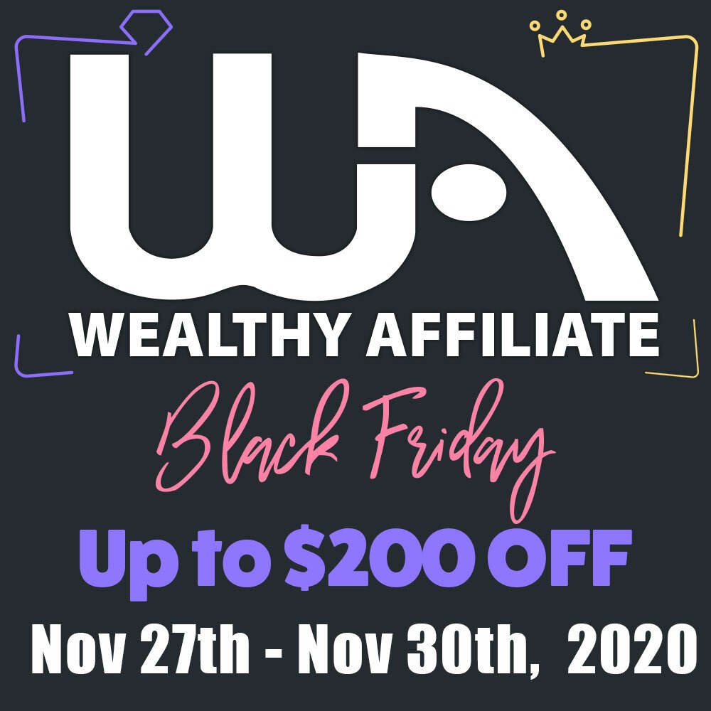 Black Friday give away at Wealthy Affiliate. An opportunity for all to step in at fabulous price for hosting, learning and a live community
